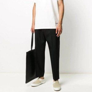 Jil Sander Flat Front Button Fly Elastic Waist Men